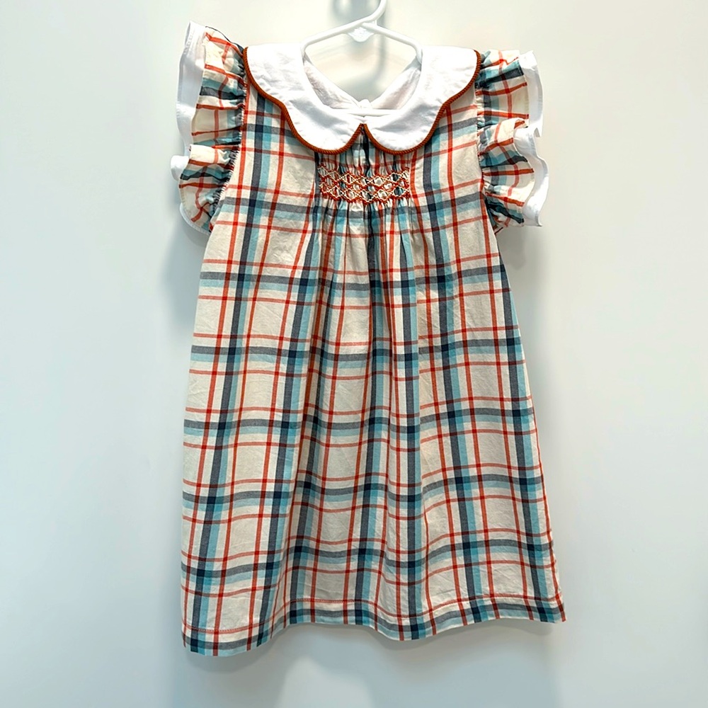 Bella Bliss plaid smocked dress size 5